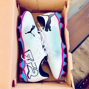 Puma Future 7 Play Firm GroundArtificial Ground Soccer Cleats Men White Size 9